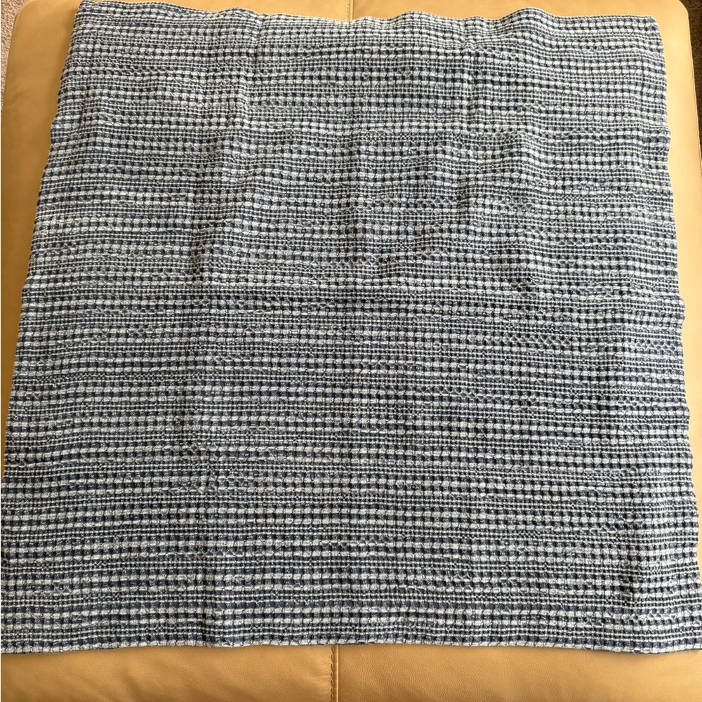 2- Pottery Barn Blue Textured EURO SHAMS - SET OF 2